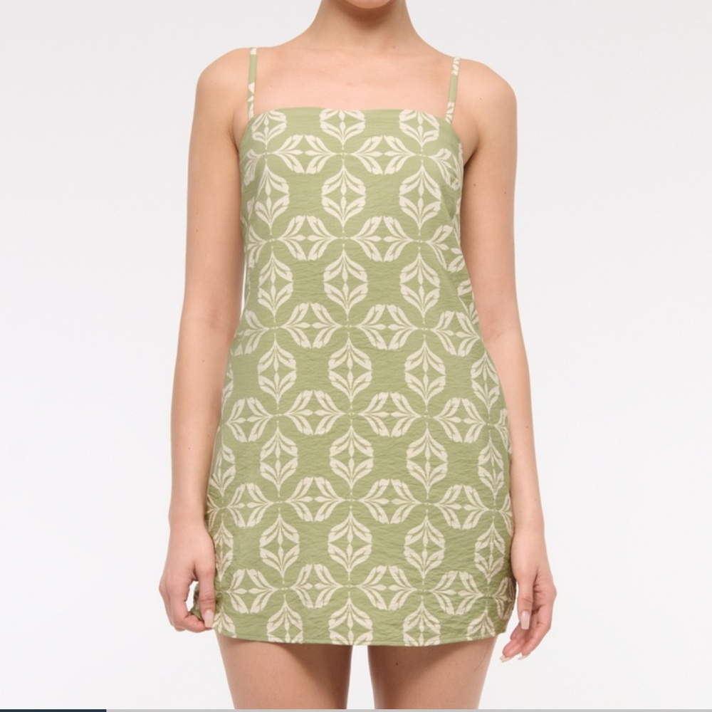 Abercrombie & Fitch Green Floral Mini Dress with Skort